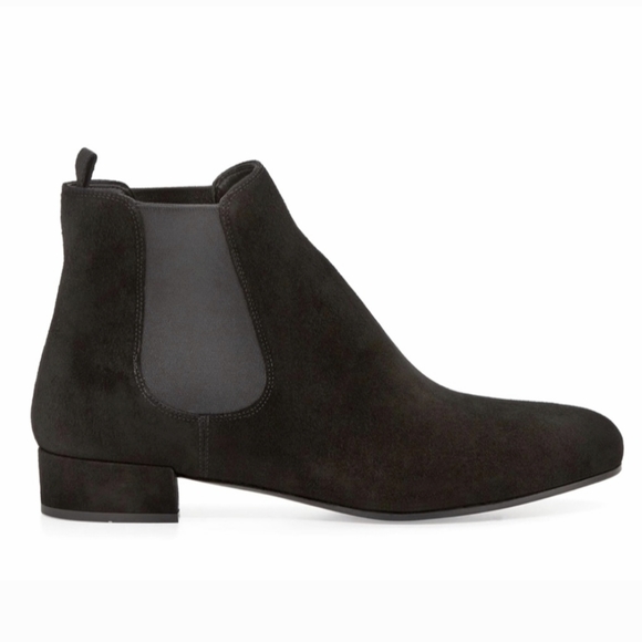 PRADA Black Suede Ankle Chelsea Booties - Picture 13 of 13